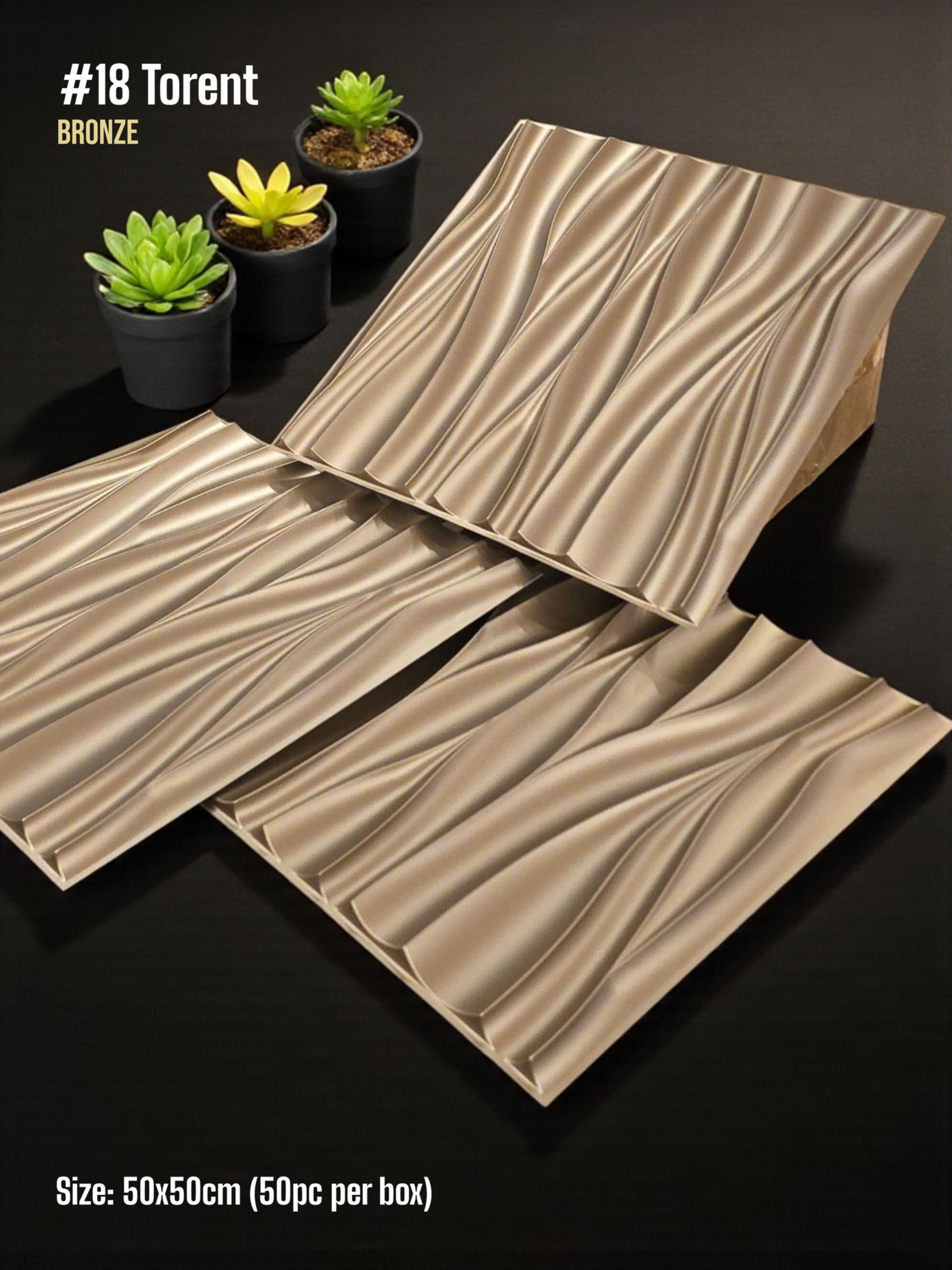 #18 Torrent 3D PVC Panel - 4 colors options - (Size 50*50cm)