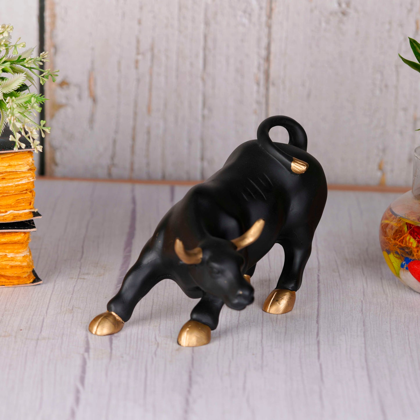 Swastik Creations Geometric Stock Market Bull Resin Figurine Perfect Decor for Home and Office (Small) SWASTIK CREATIONS The Trend Point