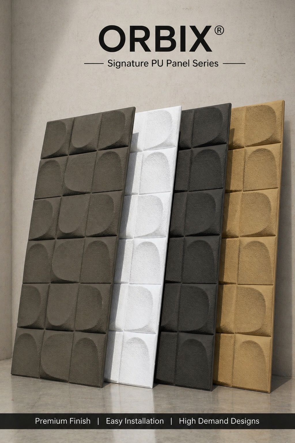 #Orbix 104 PU Panel - 40mm thickness - Size 2x4ft - 5 color options