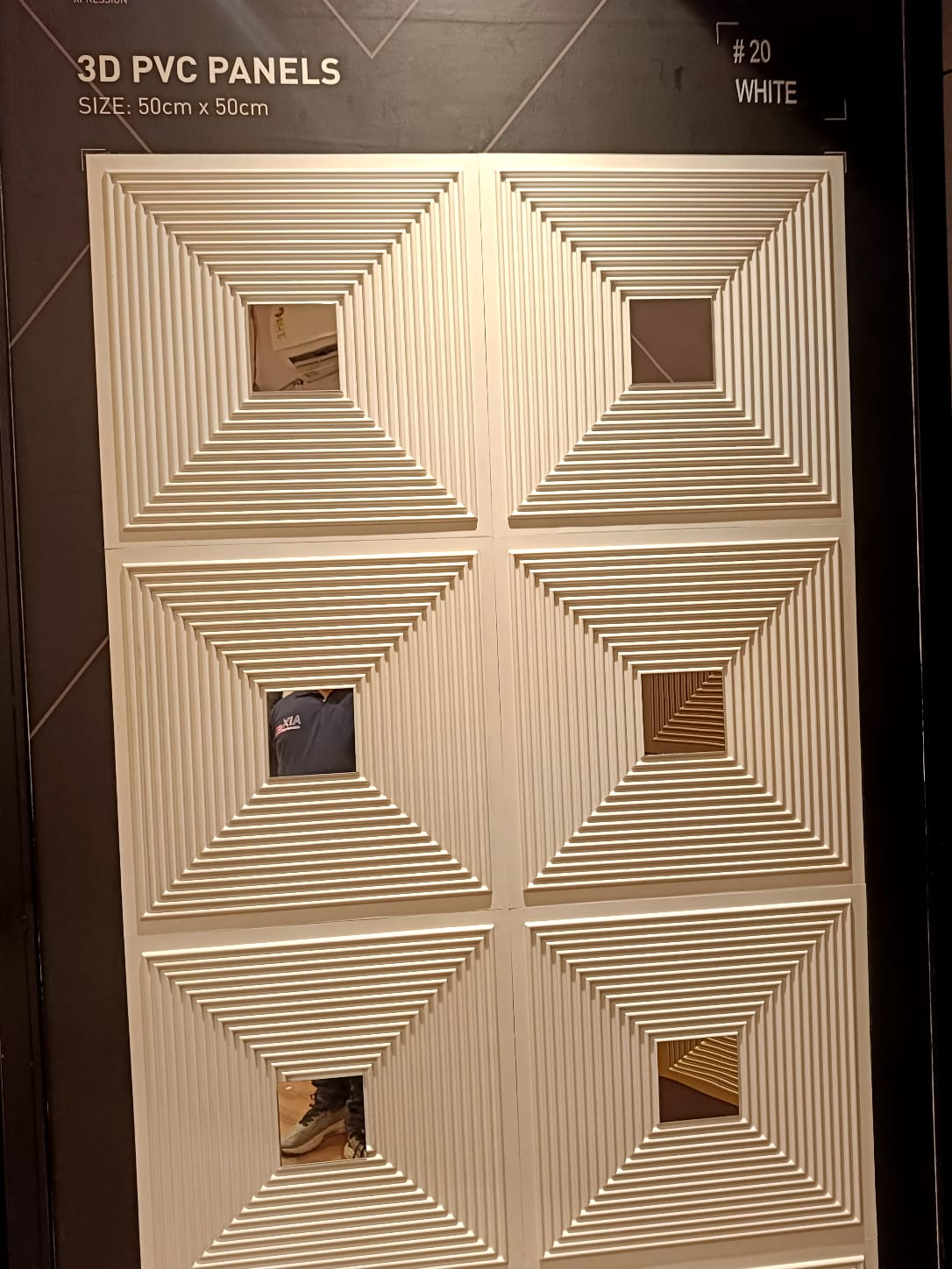 #20 Enigma 3D PVC Mirror Panel - 3 colors option - (Size 50*50cm) - Min 10Pcs