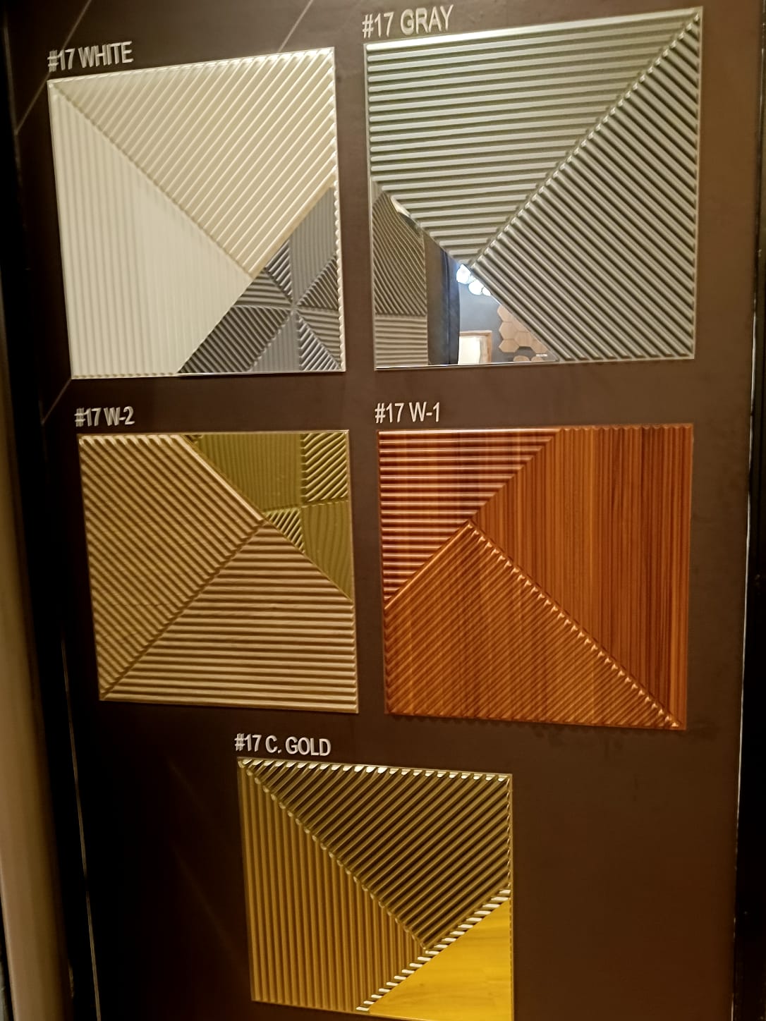 #17 Louvre Mirror Wall PVC Panels - 4 colors option - (Size 50*50cm) - Min 10Pcs