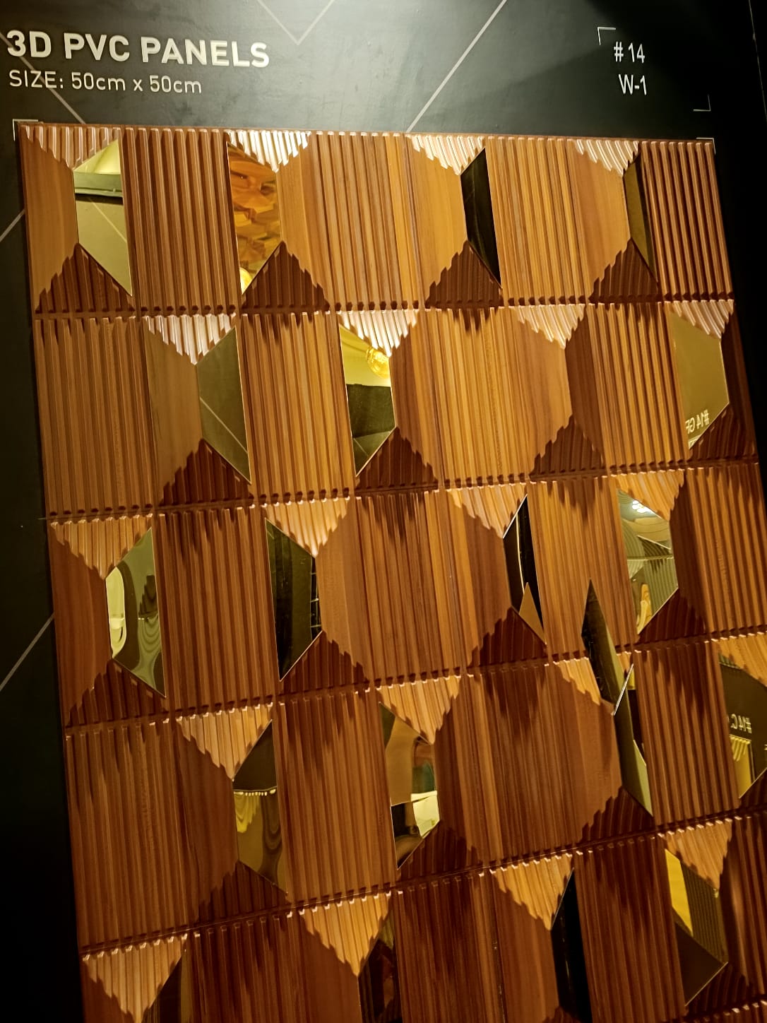 #14 Stone - 3D PVC Panel Stone (Mirror) - 5 colors option - (Size 50*50cm) - Min 10Pcs