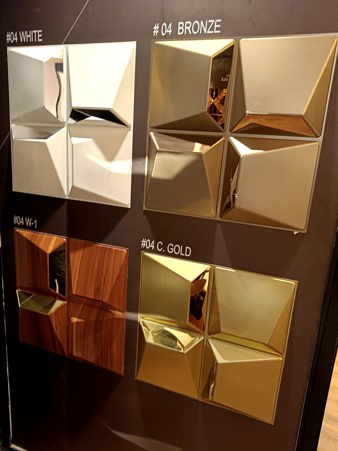 #04 Mosaic 3D PVC Mirror Panel - 5 colors option - (Size 50*50cm) - Min 10Pcs