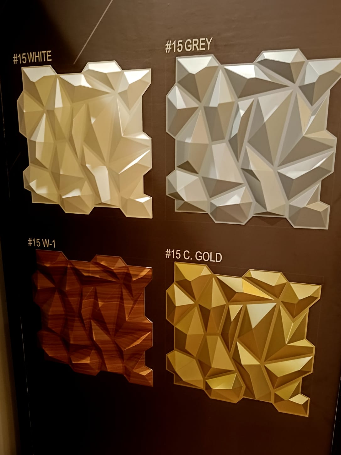 #15 Sapphire - 3D PVC Panel Stone (without Mirror) - 4 colors option - (Size 50*50cm) - Min 10Pcs