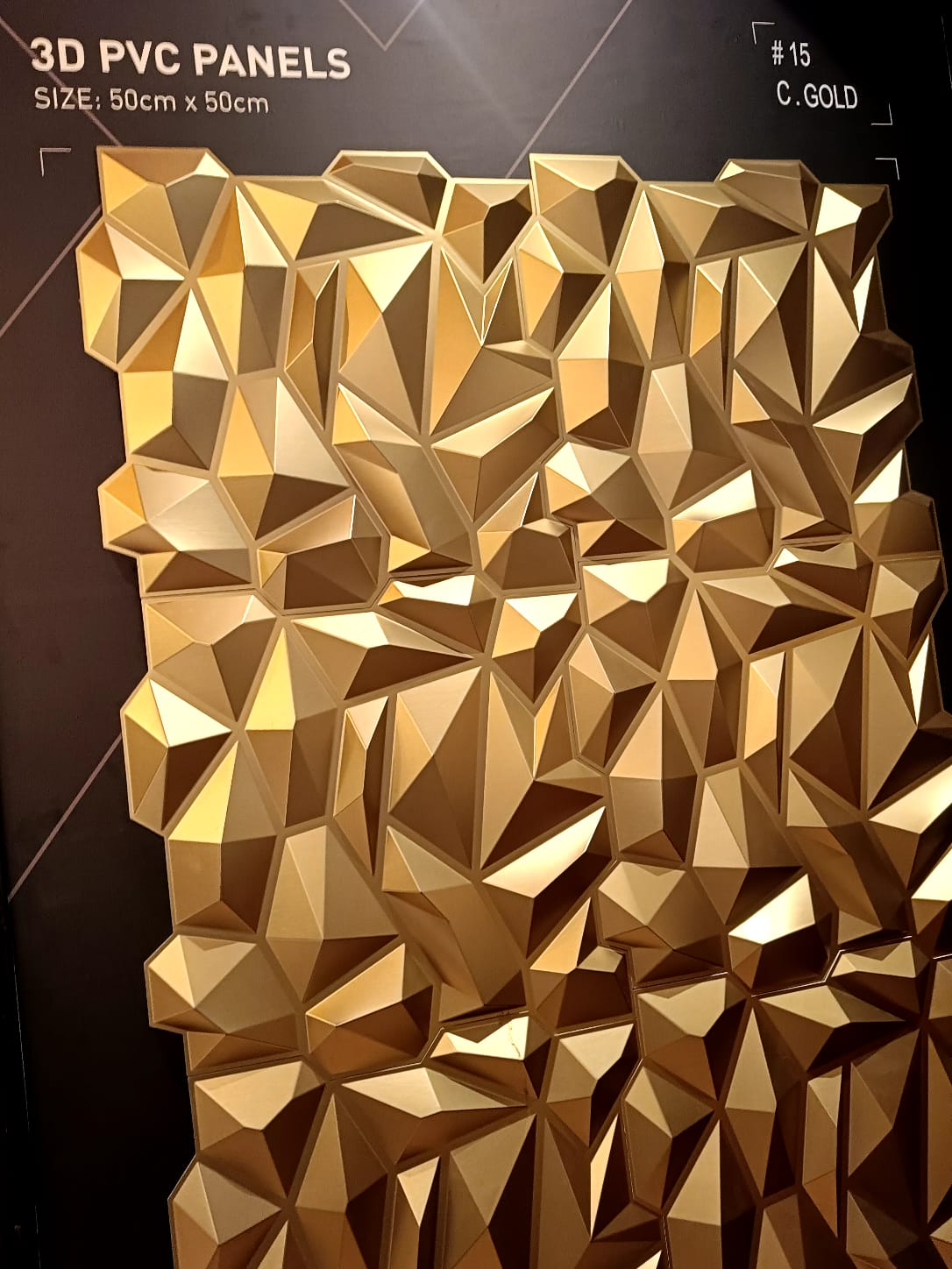 #15 Sapphire - 3D PVC Panel Stone (without Mirror) - 4 colors option - (Size 50*50cm) - Min 10Pcs