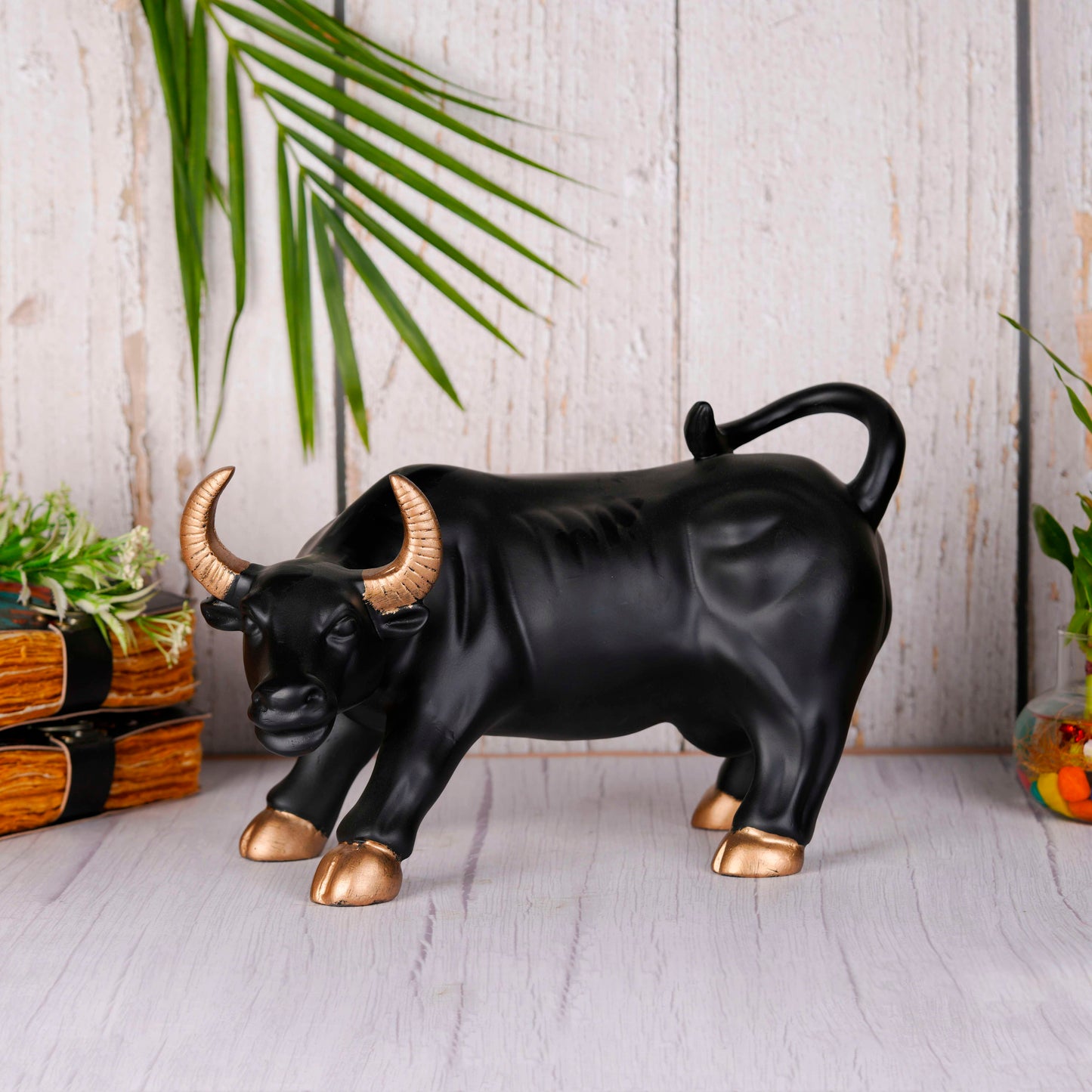 Swastik Creations Geometric Stock Market Bull Resin Figurine Perfect Decor for Home and Office Big Size SWASTIK CREATIONS The Trend Point