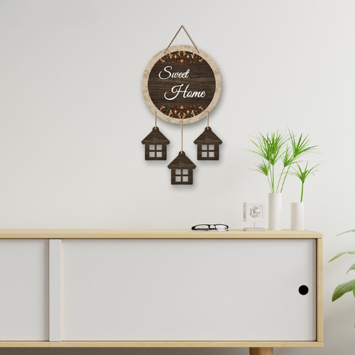 Swastik Trend Point Sweet Home Round Wall Hanging for Home Decoration | Office | Gift | Bedroom | Living Room Decor | Positive Energy Wall Decor | Door Hangings | Kids Room Decor | Entrance Decor -10 SWASTIK CREATIONS The Trend Point