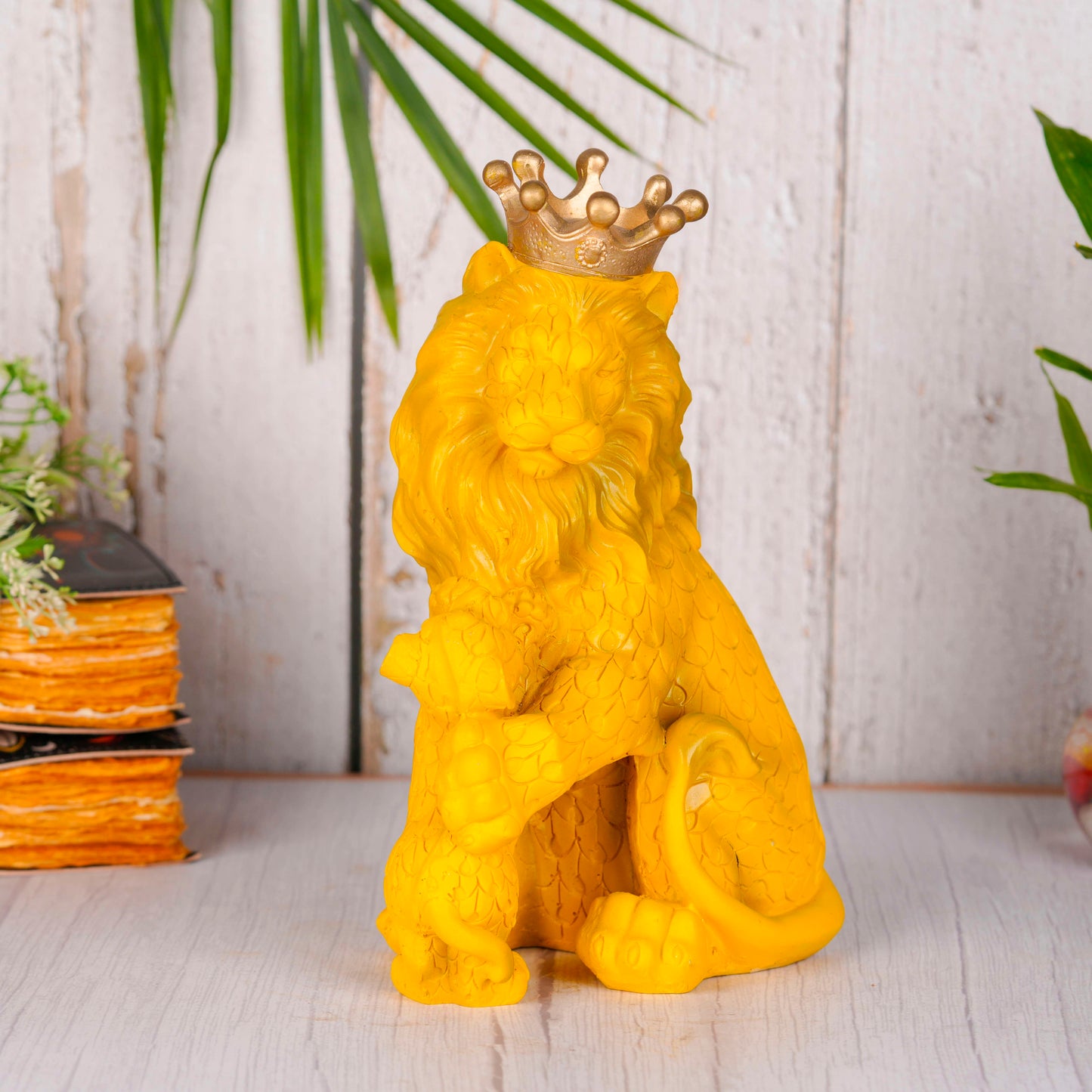 Swastik Creations Lion King Sculpture with Baby Crown Lion Statue for Home Decor Resin Animal Figurine Abstract Home Decoration SWASTIK CREATIONS The Trend Point