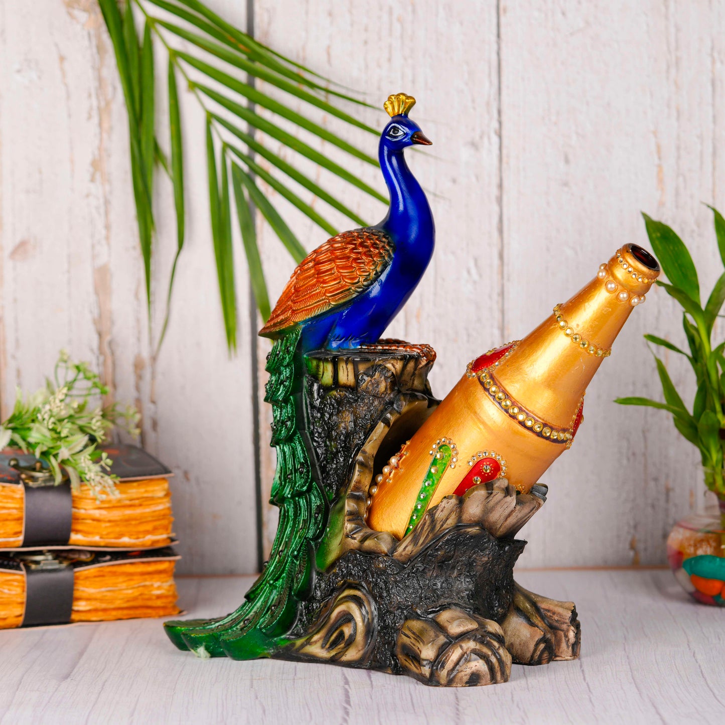 Swastik Creations Decorative Drinking Peacock Statue | Elegant Resin Showpiece for Home, Table Centerpiece & Gifting SWASTIK CREATIONS The Trend Point