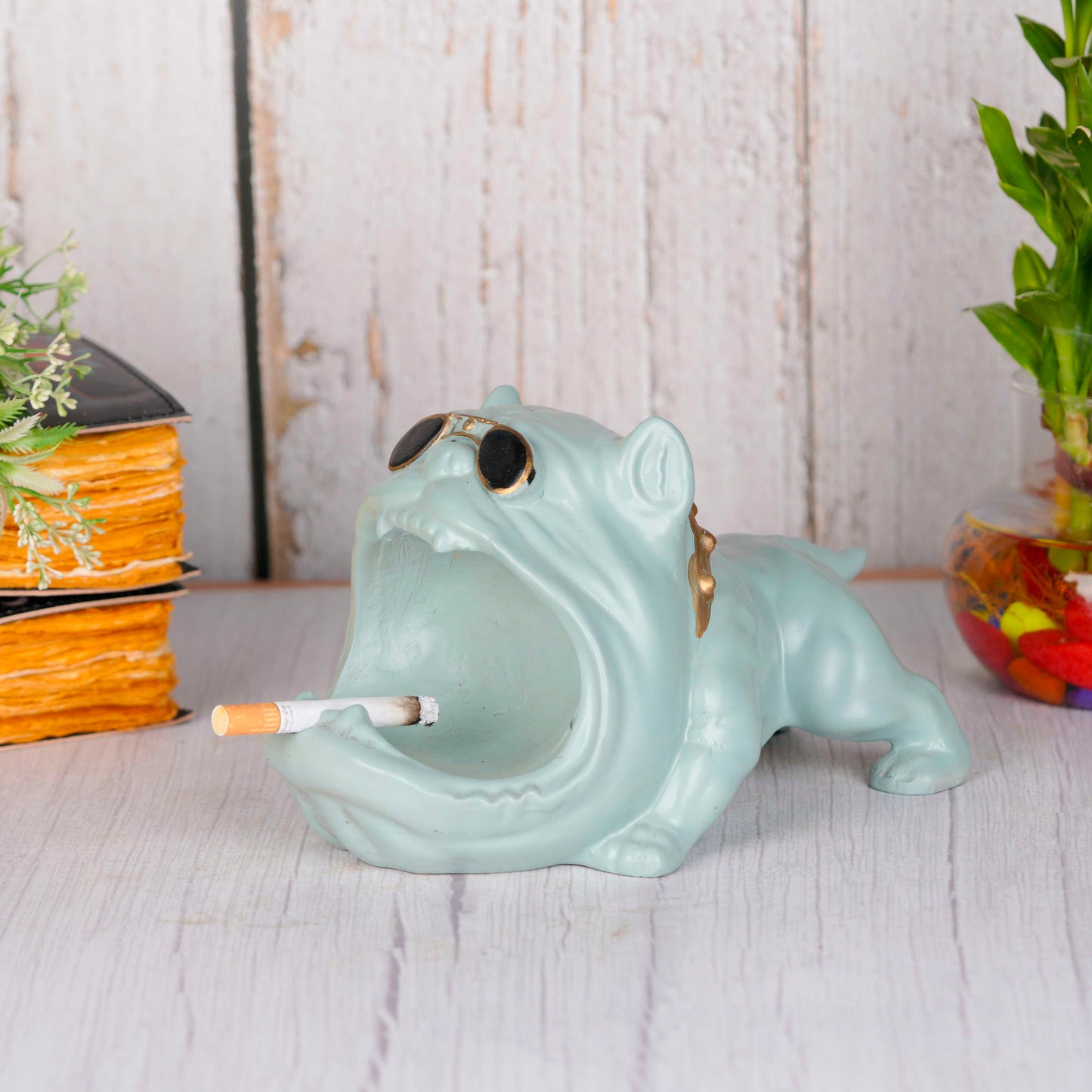 Swastik Creations Bully Dog Ashtray Ceramic Desktop, Ash Holder, Tabletop Beautiful Decoration Craft, for Outdoor Indoor Home Decor Ashtray SWASTIK CREATIONS The Trend Point