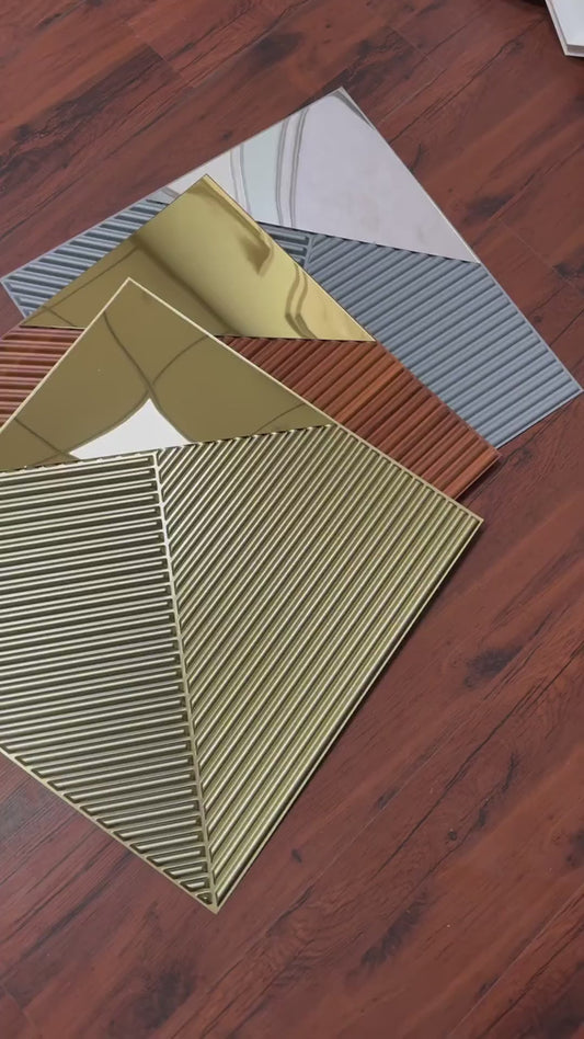 #22 Fin - 3D PVC Grey Panel (Mirror) - (Size 50*50cm)