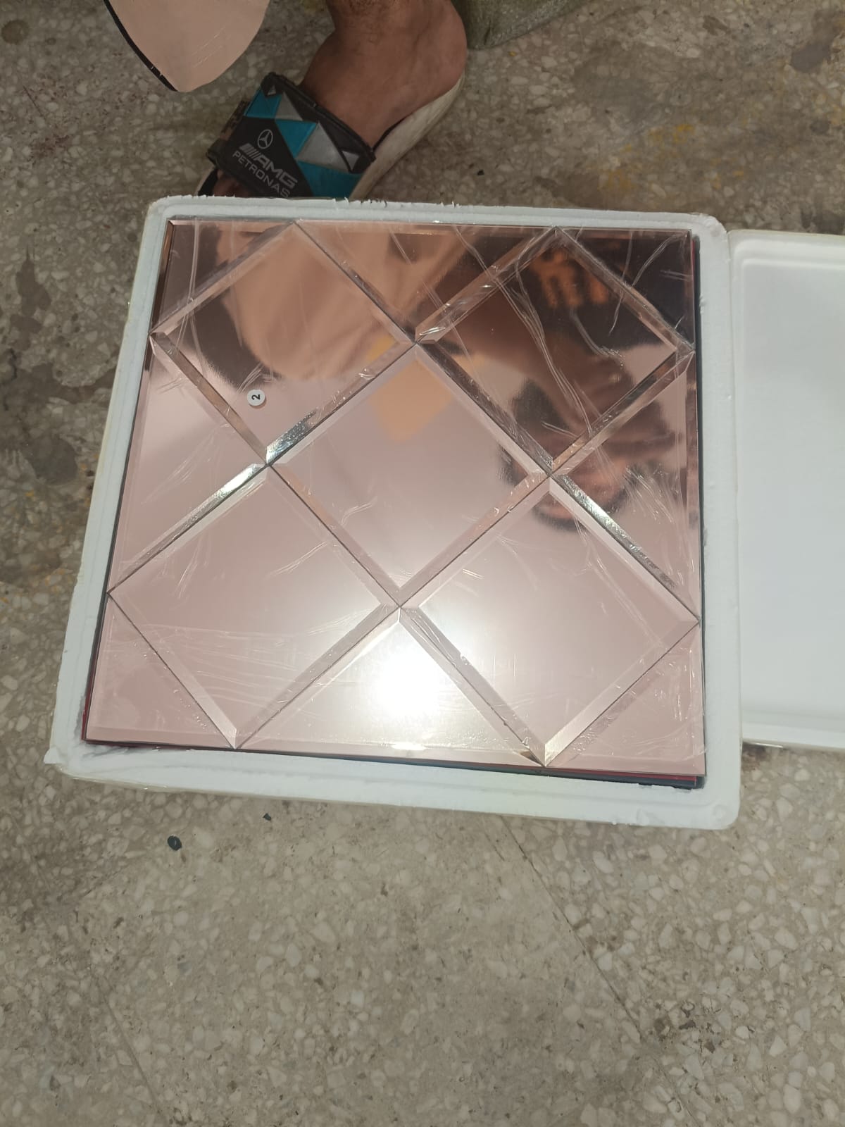 #MT15 Rose Gold Self Adhesive Glass Mosaic Tile (Min 22pcs)