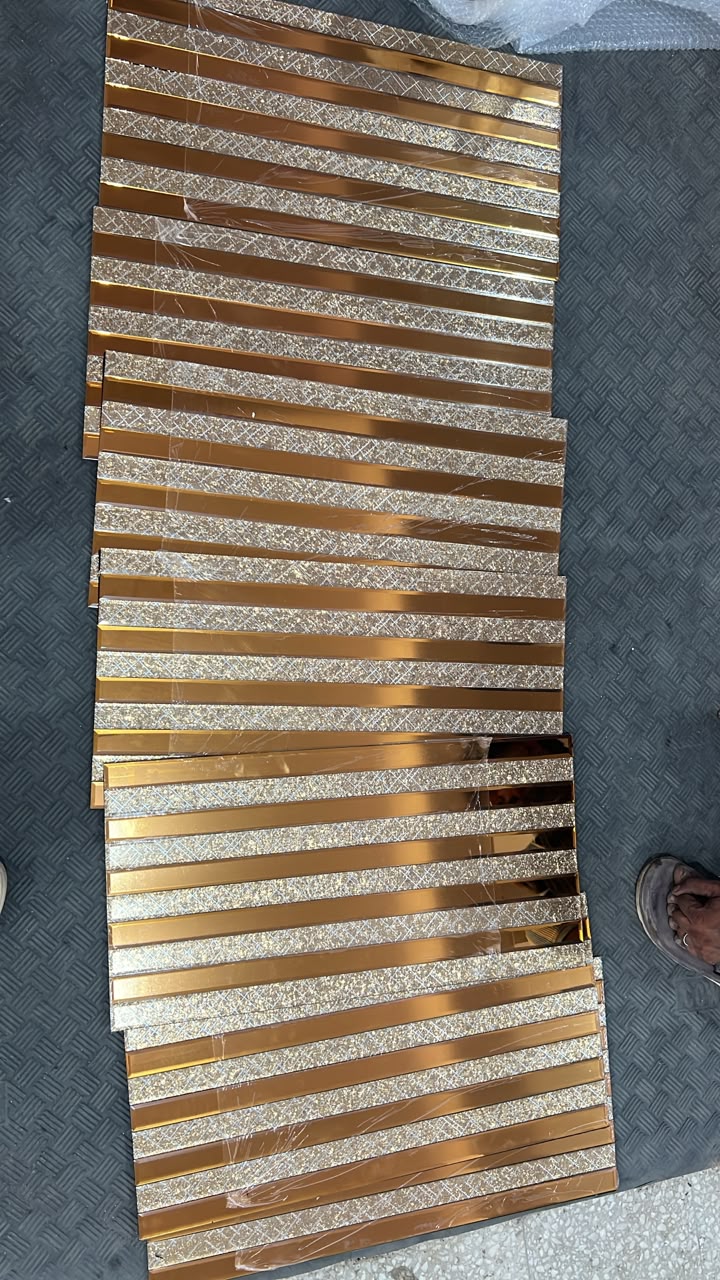 MTStrip2 Copper Fluted Mirror Panels (Min 12PCS) (Size 12x24 inches)
