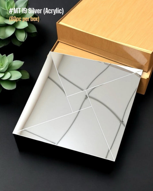 #MT19 - Self-Adhesive Mirror Acrylic Mosaic Tile (Box of 60 pc) (1 Tile Coverage Area 1 Sq Ft) - 3 colors option