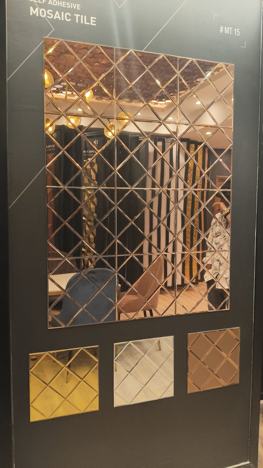 #MT15 Golden Exclusive Glass Mosaic Tile (Min 22 Pcs) (1 Tile Coverage Area 0.9 Sq Ft)