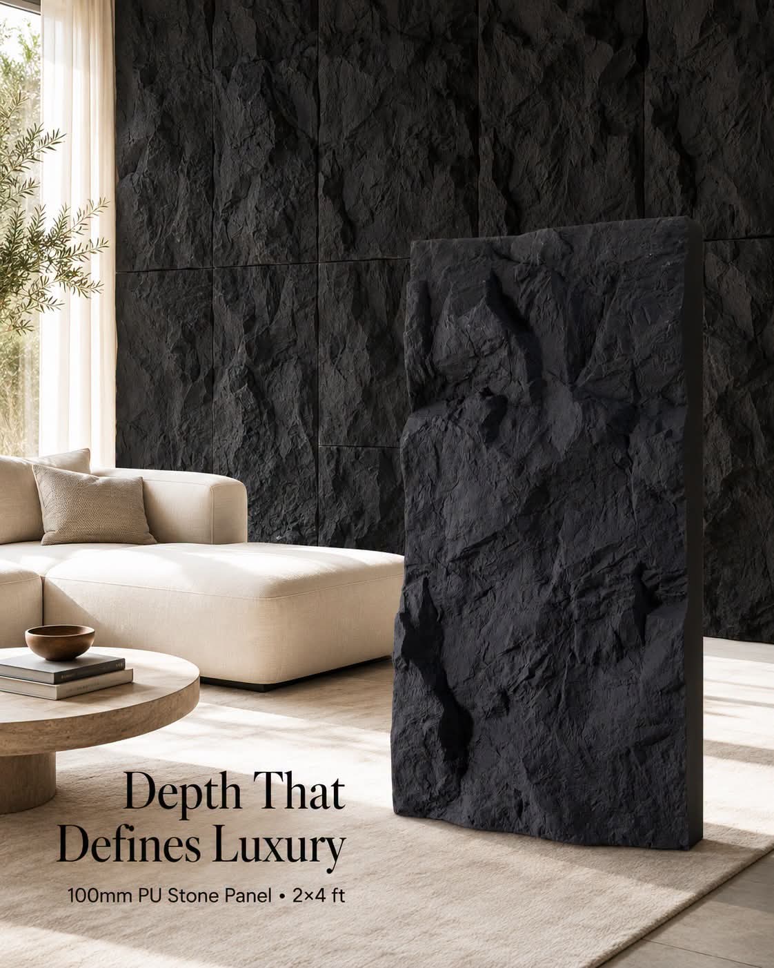 #StoneGuard101 - 100mm PU stone Panels (Size 2*4ft) - 5 colors option- Min 8Pcs
