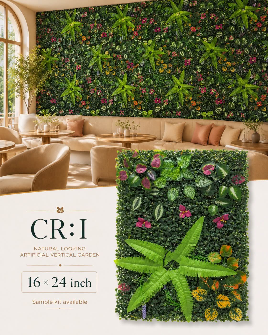 CR-I Artificial Grass Vertical Garden Sheet (Min 10pcs) (Size 16 x 24 Inches)
