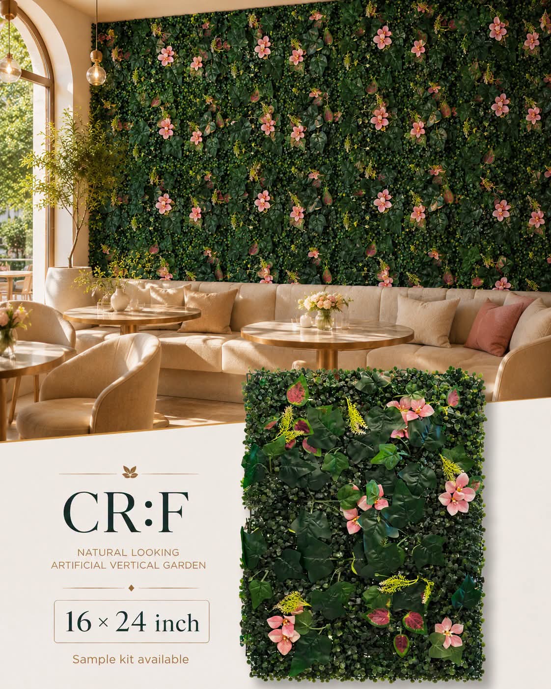 CR-F Artificial Grass Vertical Garden Sheet (Min 10pcs) (Size 16 x 24 Inches)