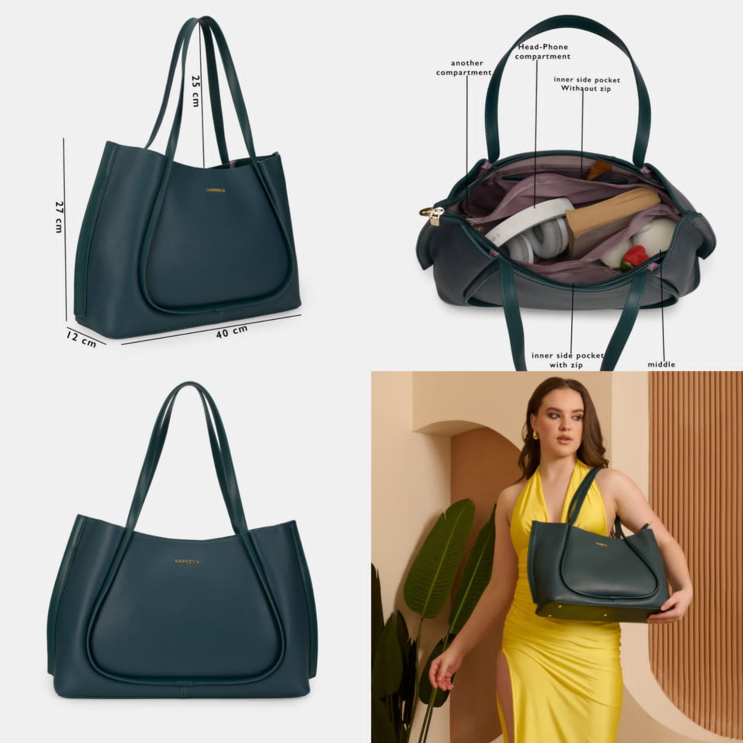 Magnolia Elegant PU Leather Tote Bag SWASTIK CREATIONS The Trend Point