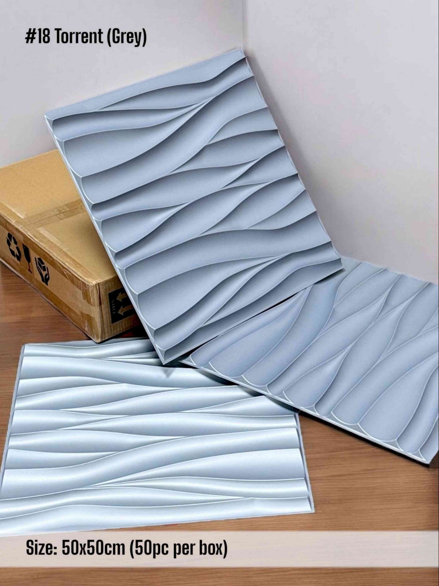 #18 Torrent 3D PVC Panel - 4 colors options - (Size 50*50cm) SWASTIK CREATIONS The Trend Point