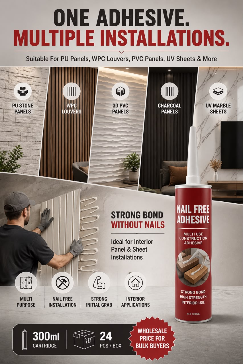 Nail Free Adhesive used for Installation (Full Box of 24pcs)