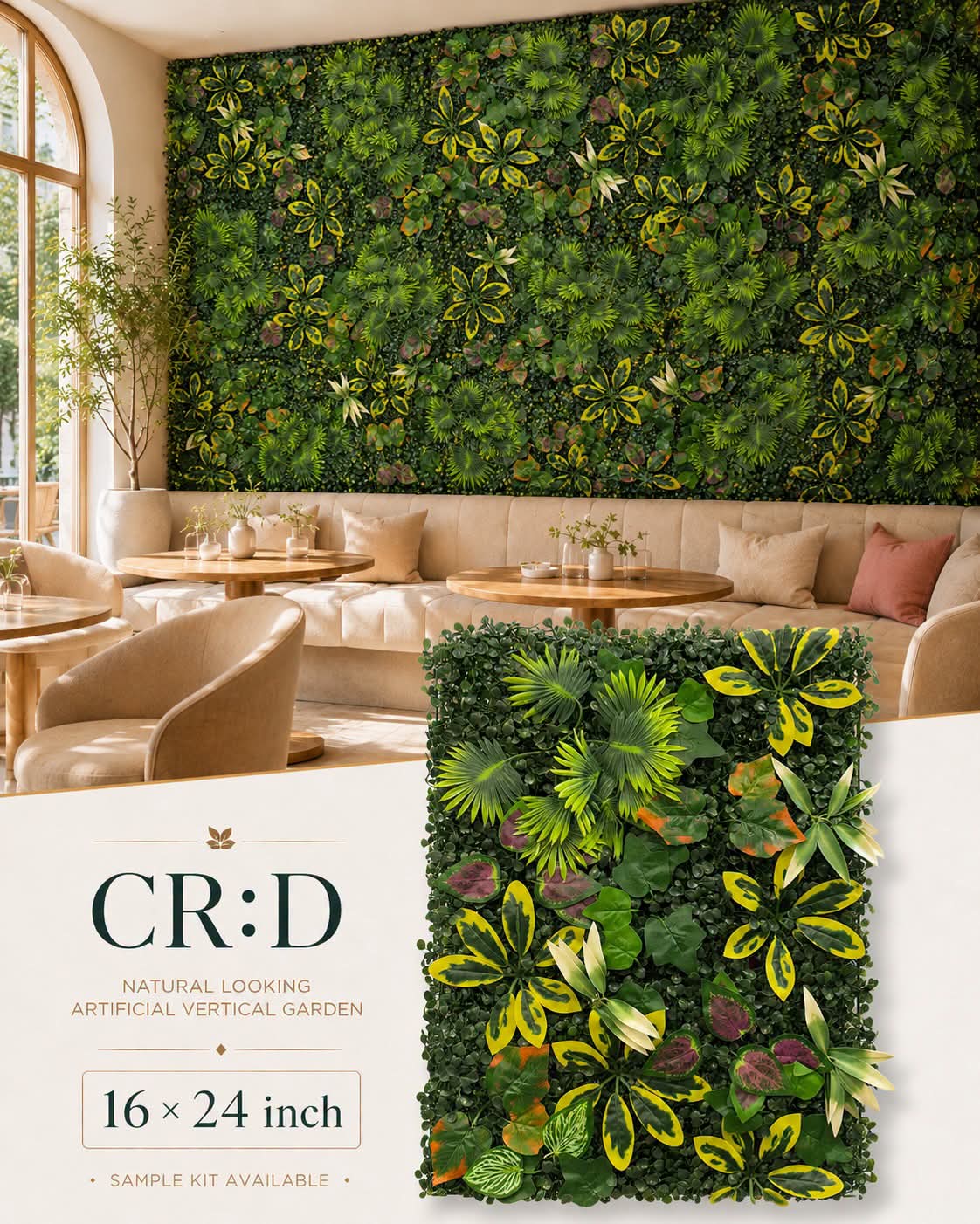 CR-D Artificial Grass Vertical Garden Sheet (Min 10pcs) (Size 16 x 24 Inches)