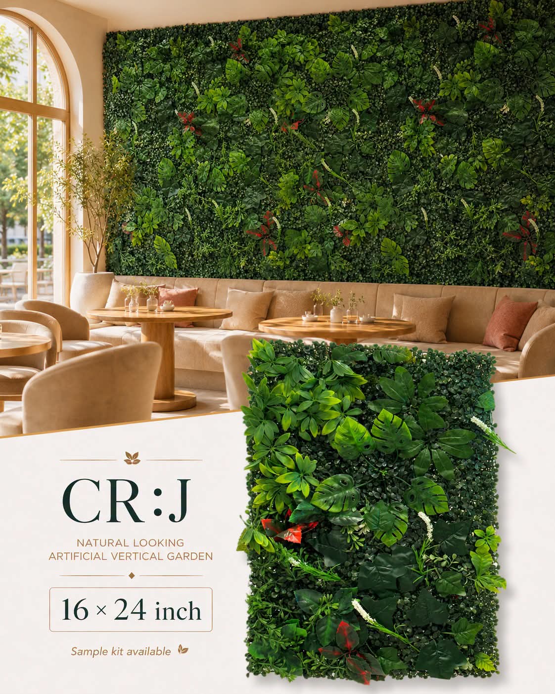 CR-J Artificial Vertical Garden Sheet (Min 10pcs) (Size 16 x 24 Inches)