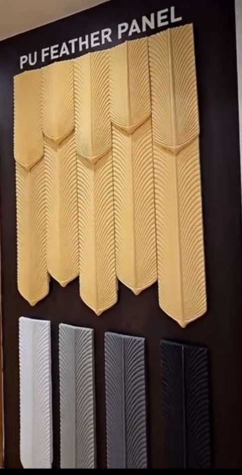 PU 3D Feather Panel (Size 8*36inch) (1 panel Covers Approx. 1.9 Sq Ft) - 5 colors Option