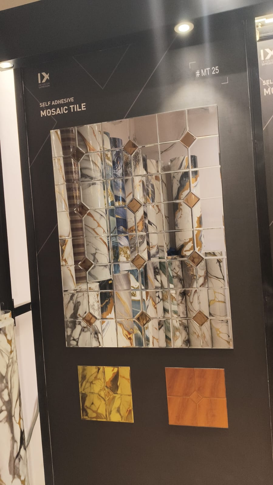 #MT25 SC - Silver Stylish Glass Mirror Mosaic Tile (Min 22pcs)(1 Tile Coverage Area 1 Sq Ft)