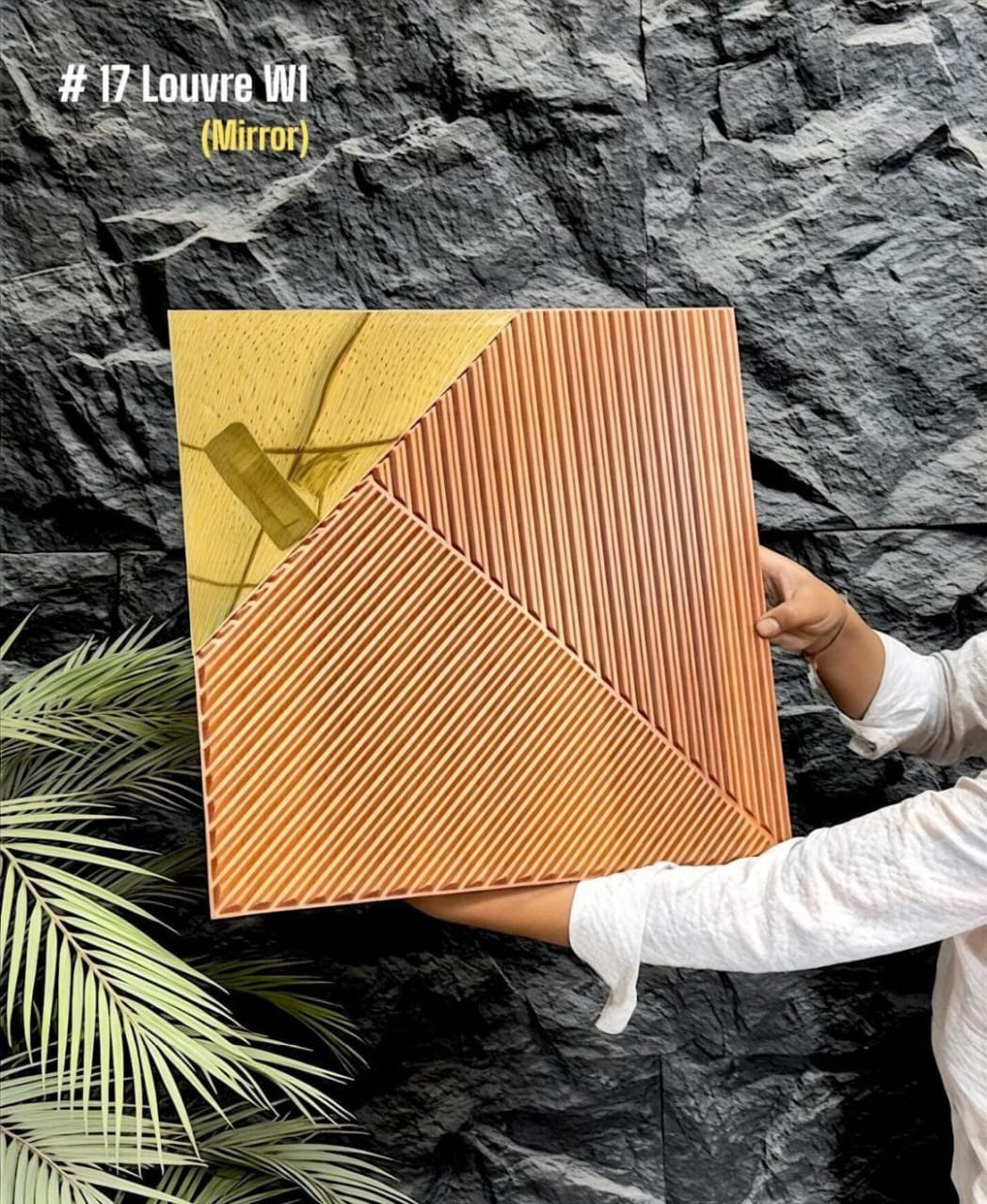 #17 Louvre Mirror Wall PVC Panels - 4 colors option - (Size 50*50cm)