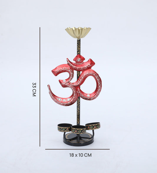 Om Multicolour Iron Tea Light Holder