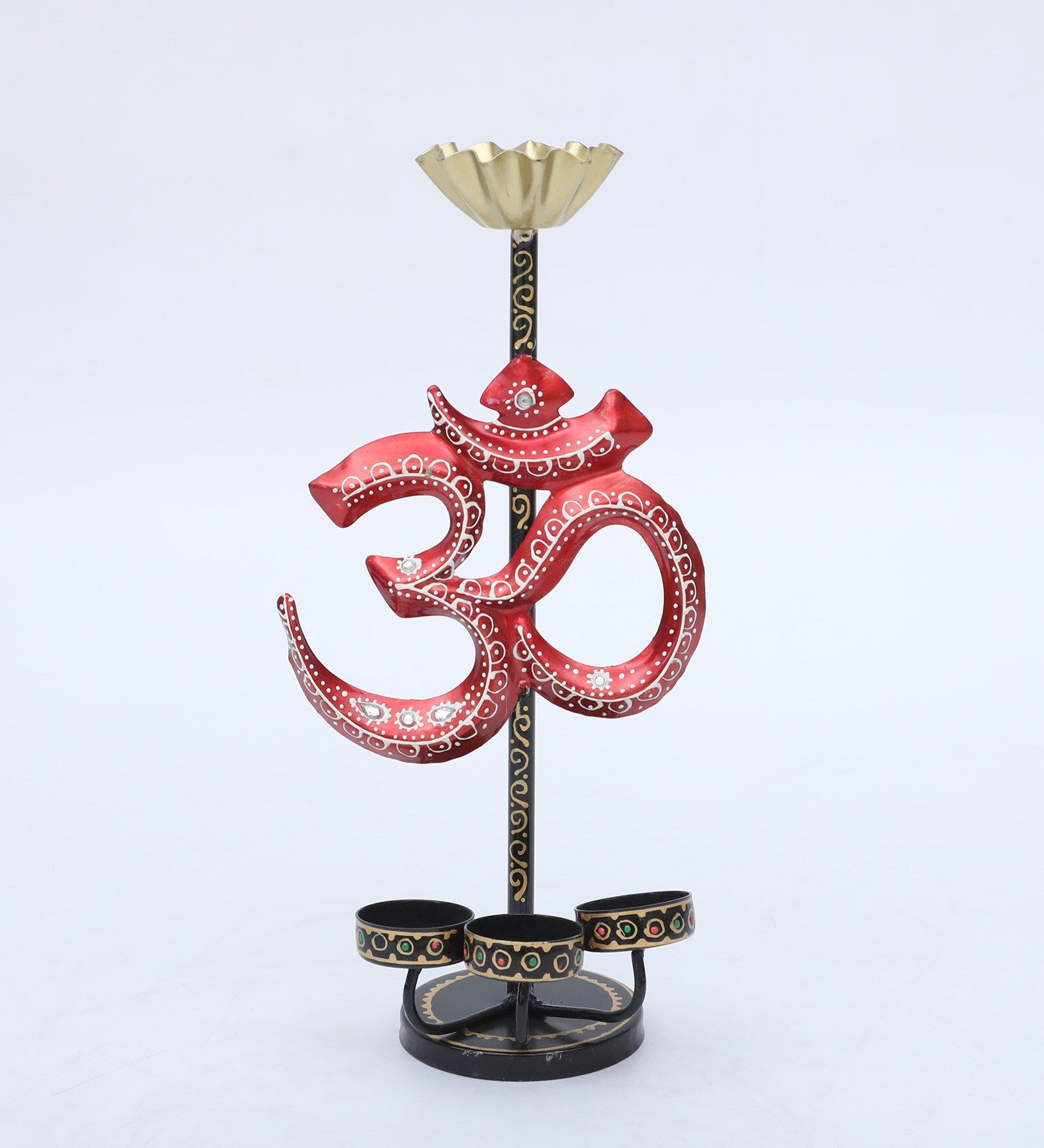 Om Multicolour Iron Tea Light Holder