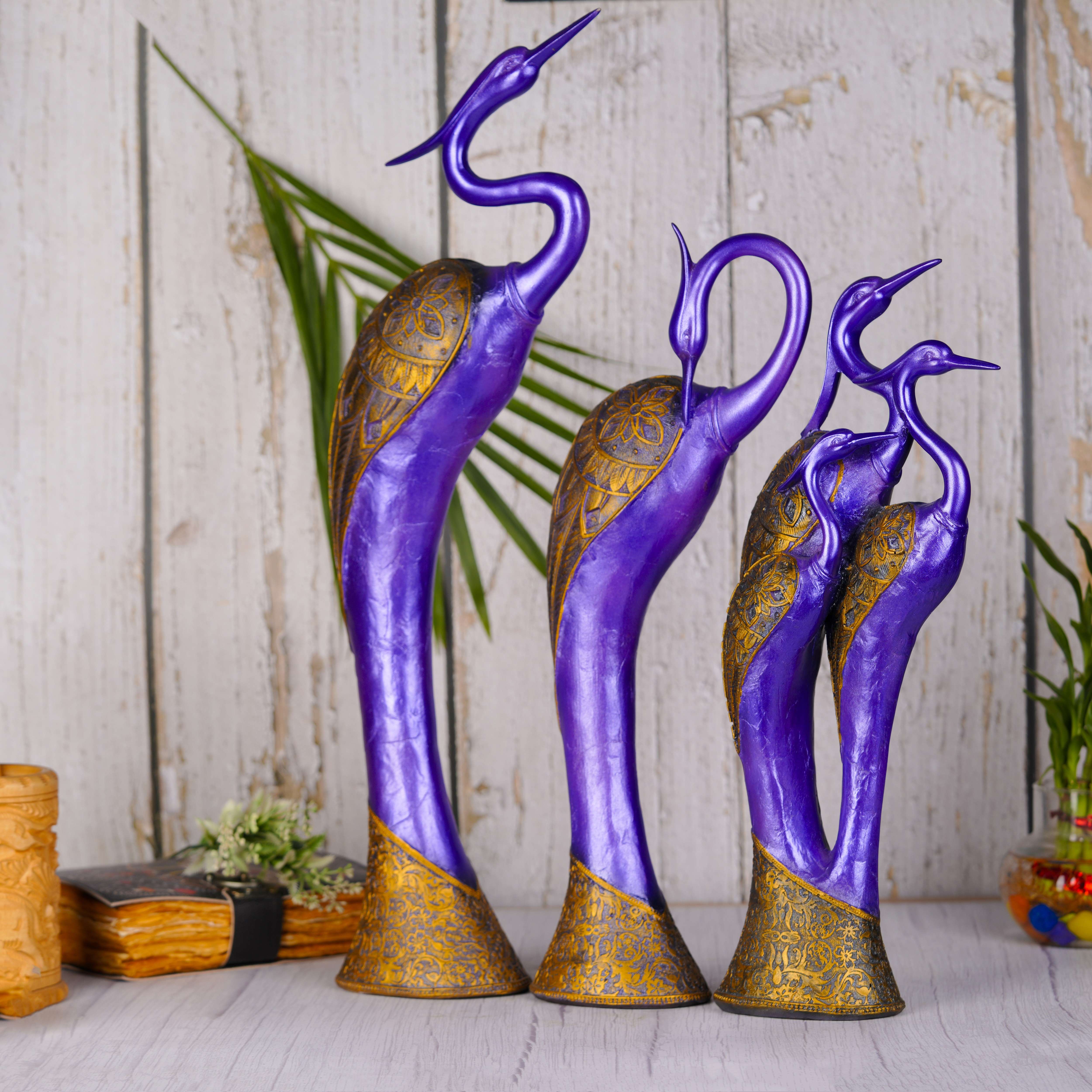 Swastik Creations Polyresin Swan Famliy Set Figurine - Ideal for Indoor/Outdoor Decor a Item,Home Decor,Table Decor,Decoration Ornament