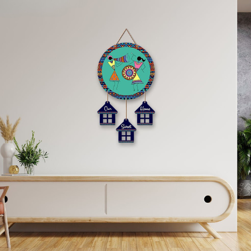 Swastik Trend Point Madhubani Round Wall Hanging for Home Decoration | Office | Gift | Bedroom | Living Room Decor | Positive Energy Wall Decor | Door Hangings | Kids Room Decor | Entrance DecorΒ -16 SWASTIK CREATIONS The Trend Point