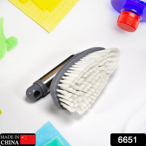 6651 Scrubber Plastic Brush with stainless steel handle (set of 1) - SWASTIK CREATIONS The Trend Point