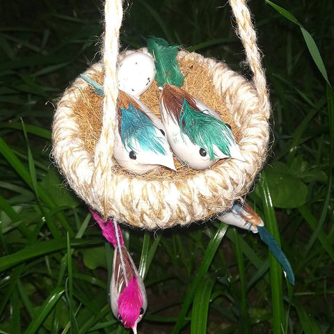1731A ARTIFICIAL JUTE HANGING BIRDS NEST JHUMAR CHIDIYAN KA GHOSLA With Brown Box - SWASTIK CREATIONS The Trend Point