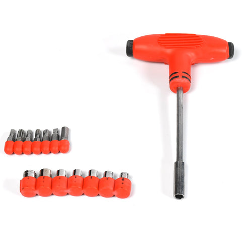 0451R T Handle Screwdriver Set High Quality Steel Screwdriver Hand Tools For Mechanic & Multiuse Tool ( 15 pcs ) - SWASTIK CREATIONS The Trend Point