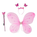 3293 Baby Girl's Fairy Nylon Butterfly Wings Costume Butterfly Fairy Angel Wing| Wand And Hairband Multi- Color For Party (1pc)