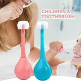 7327 Toothbrush - Soft Bristle Toothbrush - 3-Sided Training Toothbrush With Silicone Head, Inverted Cleaning Toothbrush for Aged 2-12, Children's Cleaning (1 Pc)