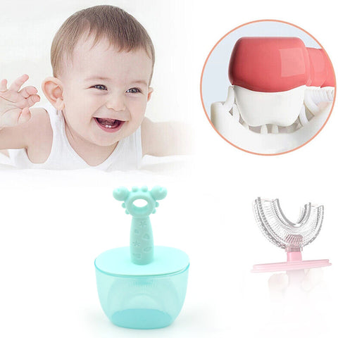 8352 Kids U Shaped Toothbrush Children Baby Silicone Kids Toothbrush U Shaped Silicone Brush Head for 360 Degree Cleaning Suitable For 2-6 Years