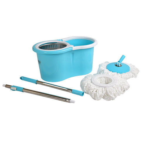 8714 RAPID STEEL SPINNER BUCKET MOP 360 DEGREE SELF SPIN WRINGING WITH 2 ABSORBERS FOR HOME AND OFFICE FLOOR CLEANING MOPS SET - SWASTIK CREATIONS The Trend Point
