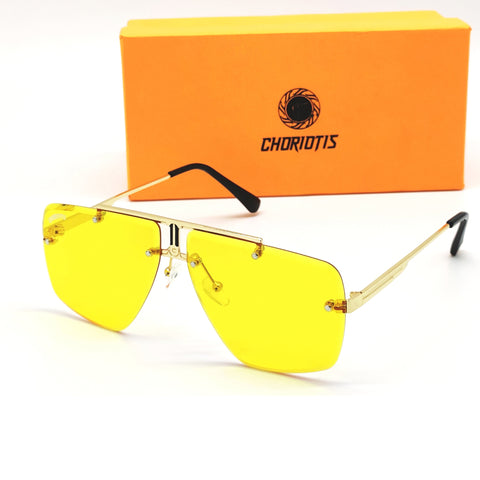 Choriotis-6021 Mulsanne Round Yellow-Gold Sunglasses For Men & Women~CT-6021 - SWASTIK CREATIONS The Trend Point