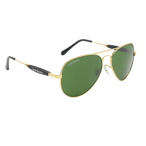 Louis Kouros-3517 Airomade Aviator Green-Gold Sunglasses For Men & Women~LK-3517 - SWASTIK CREATIONS The Trend Point