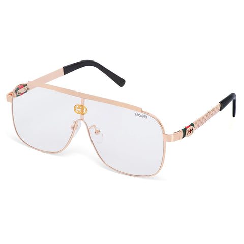 Choriotis-0039 Ghostman Square Transparent-Gold Sunglasses For Men & Women~CT-0039 - SWASTIK CREATIONS The Trend Point