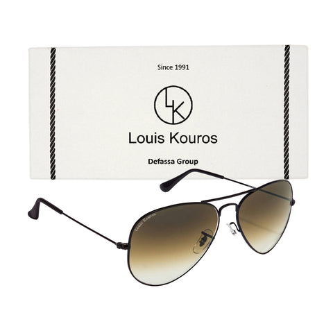 Louis Kouros-3026 Armstoner Aviator Brown-Black Sunglasses For Men & Women~LK-3026 - SWASTIK CREATIONS The Trend Point