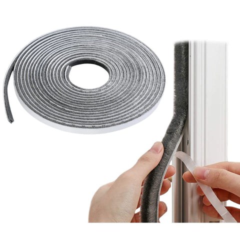 4597  5 Meter Weather Stripping Windows Seal Brush Weather Stripping Self Adhesive Seal Strip Weather Strip for Windows and Doors Dustproof Soundproof Windproof for Windows Bottom and Frame