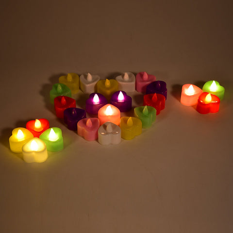 6561 HEART LED FESTIVAL TEALIGHT WITH BATTRY OPRATE ( 24PCS ) - SWASTIK CREATIONS The Trend Point