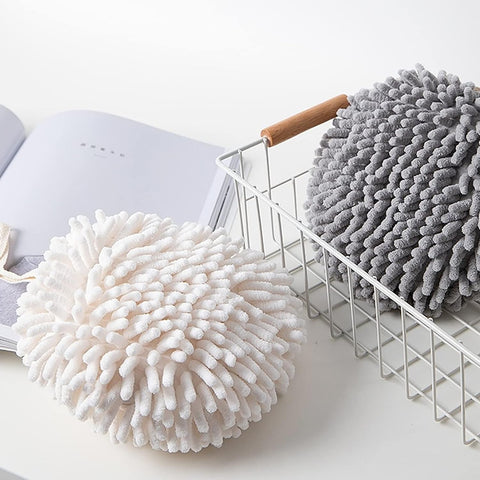 4743  Hand Towels Soft Absorbent Microfiber Towels Ball Home Kitchen Bathroom Hanging Towels Quick Dry Cloths