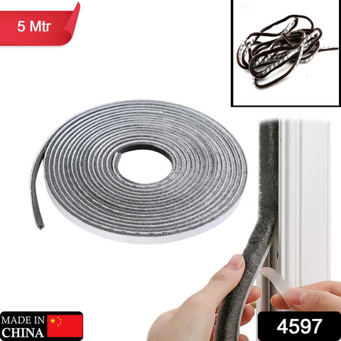 4597  5 Meter Weather Stripping Windows Seal Brush Weather Stripping Self Adhesive Seal Strip Weather Strip for Windows and Doors Dustproof Soundproof Windproof for Windows Bottom and Frame