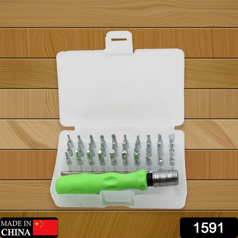 1591  30 IN 1 MINI SCREWDRIVER BITS SET WITH MAGNETIC FLEXIBLE EXTENSION ROD